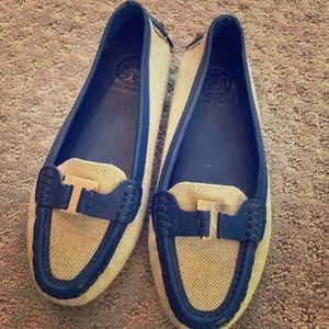 Tory Burch leather trim loafers sz 7.5